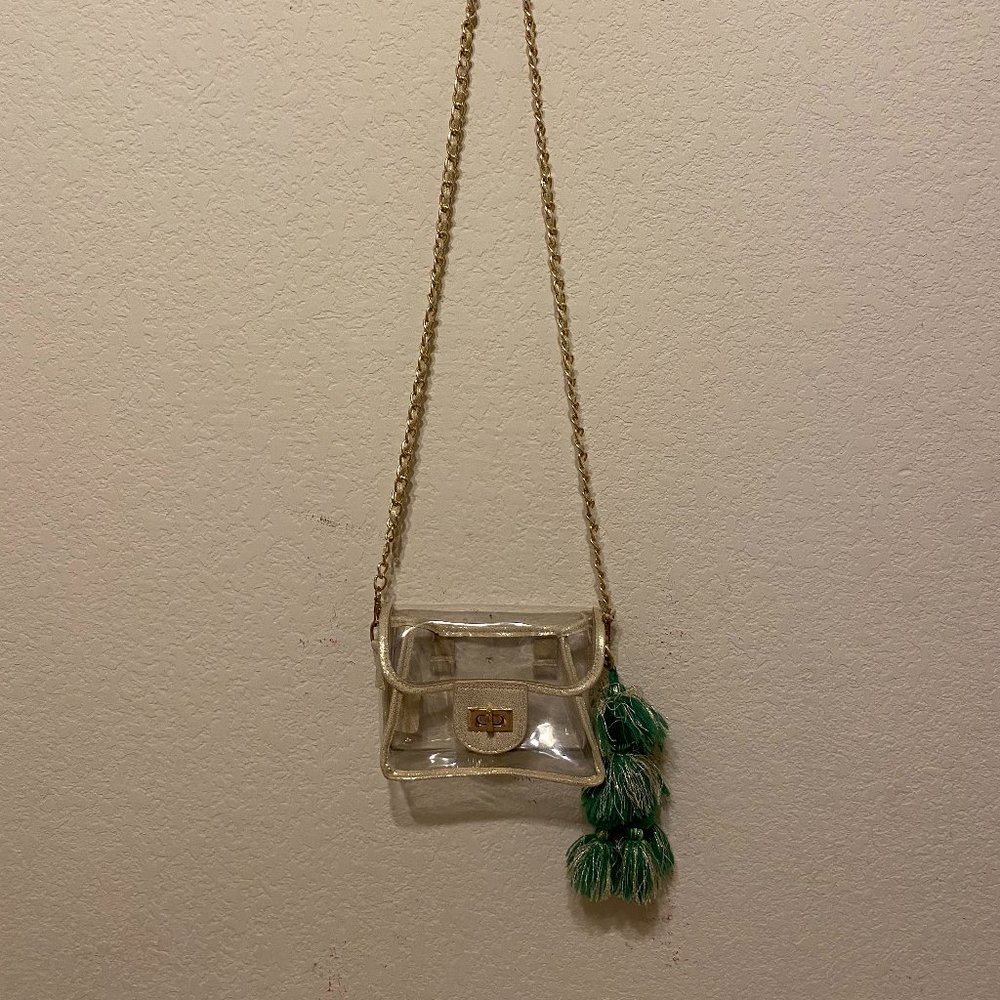 Clear Green & Gold Purse
